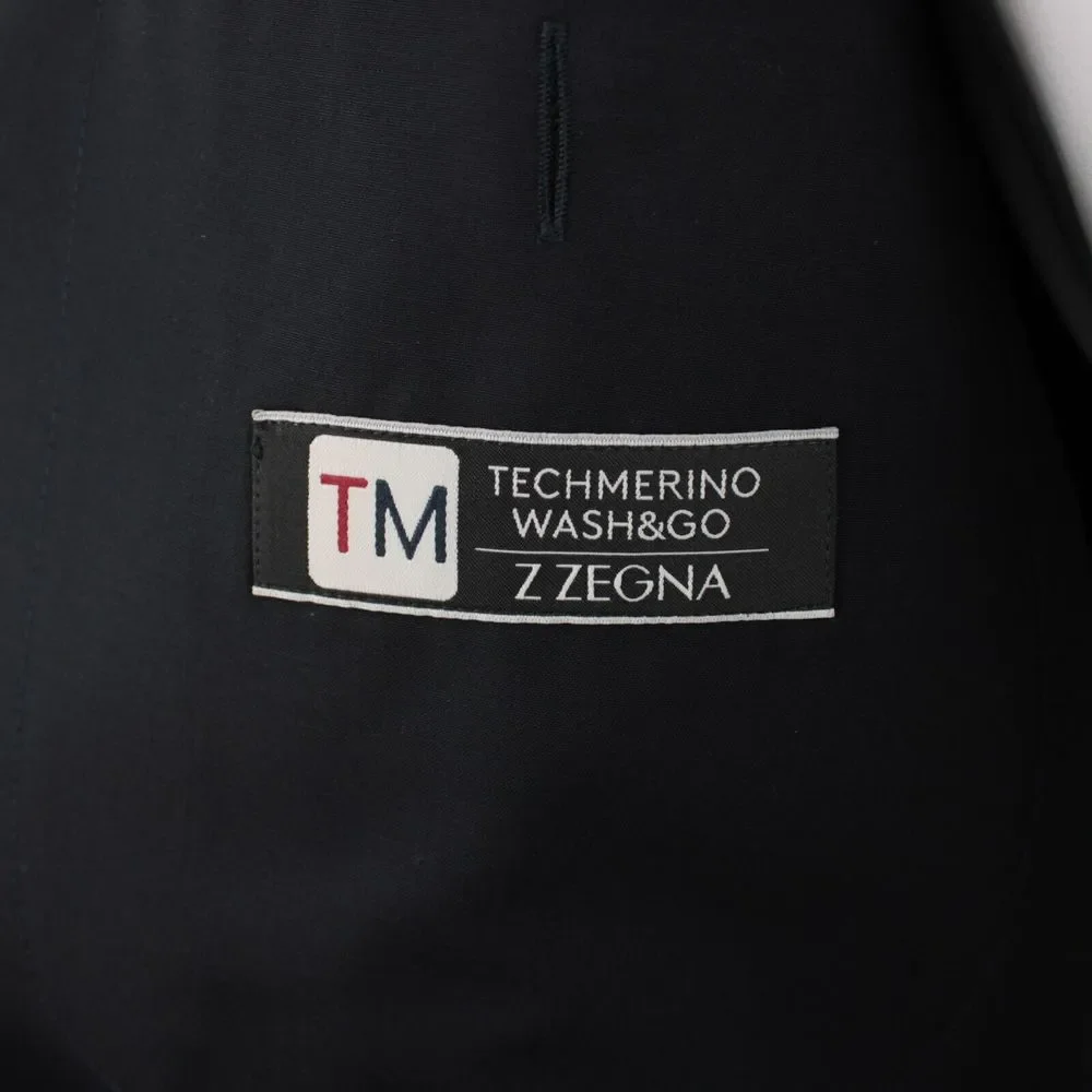 Z Zegna TechMerino Turati 100% Wool Suit Size 52R (42R US) In Solid Blue - Picture 8 of 15
